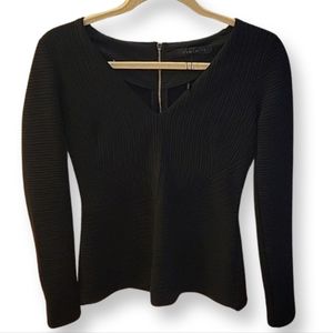 Dynamite V Neck Zipper Back Top